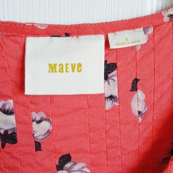 Anthropologie Maeve Women's Maya Pintuck Blouse Top size 2 - Picture 3 of 7